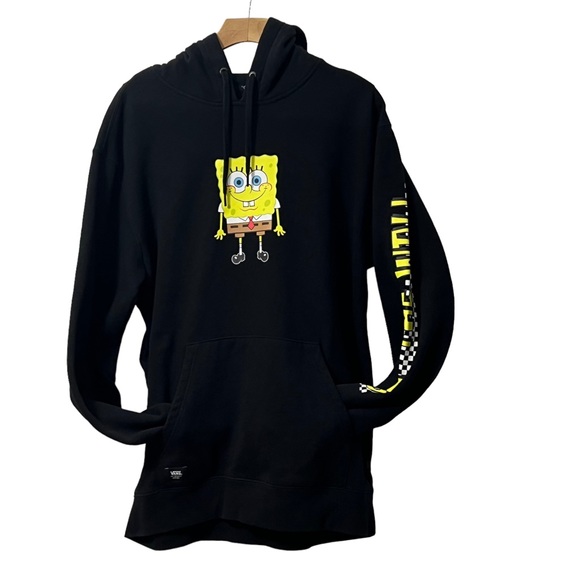 Vans x SpongeBob SquarePants  Pullover  Hoodie "OFF THE WALL" Black Men's LARGE - Picture 3 of 11
